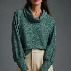 Maeve Anthropologie Cowl Neck Teal Sweater Size Small